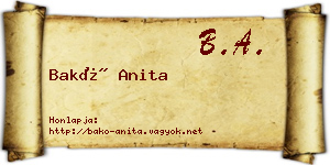 Bakó Anita névjegykártya